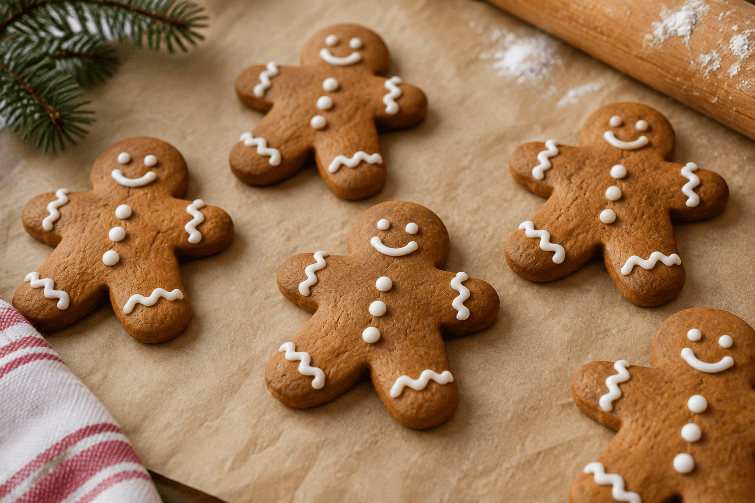 Decorated gingerbread people ready to share